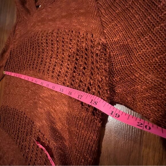 Umgee hooded burnt orange knit sweater - Picture 6 of 7